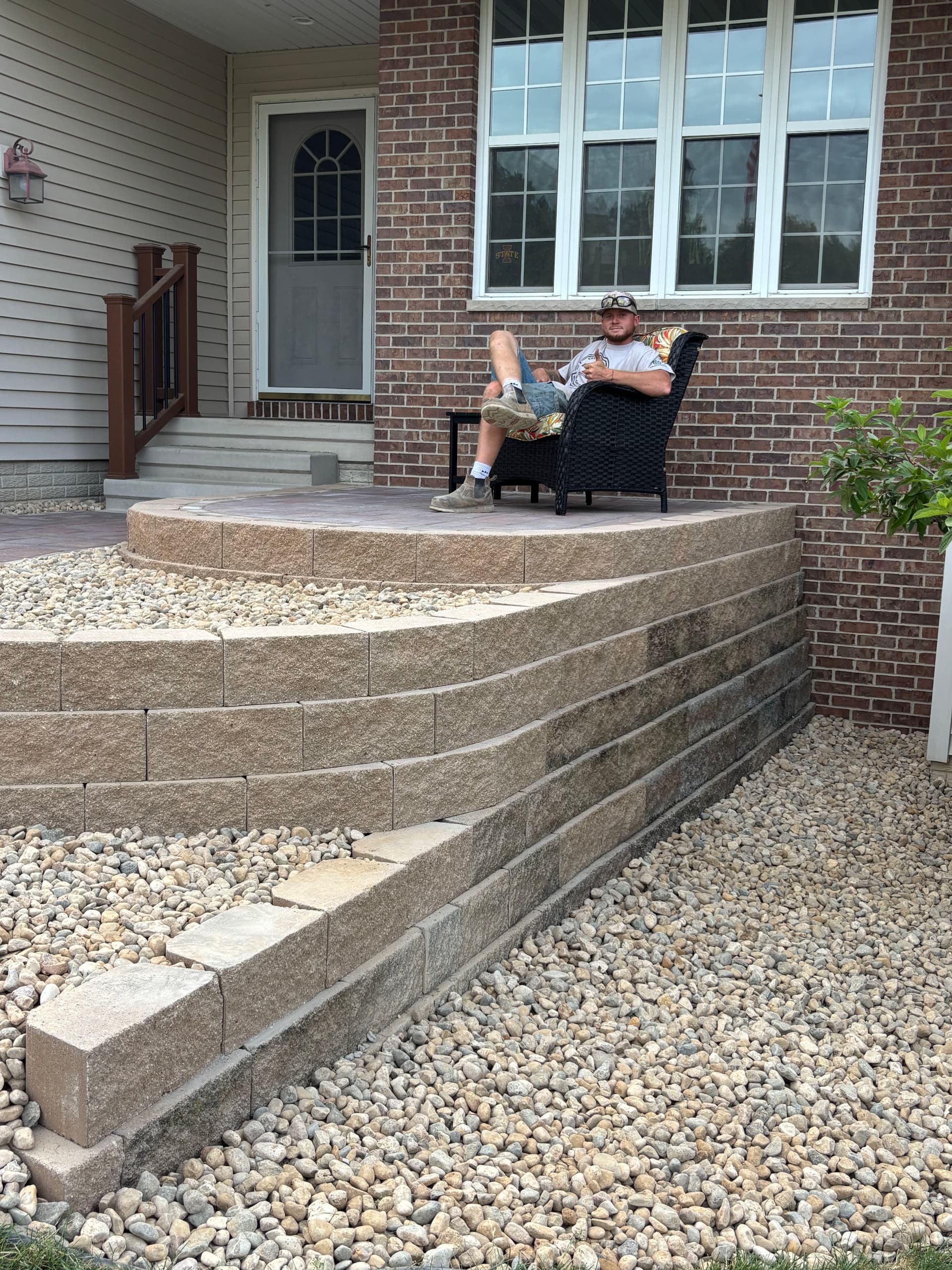 Gallery photos for Retaining Wall Rebuild and Paver Patio in Cedar Rapids: Image #1