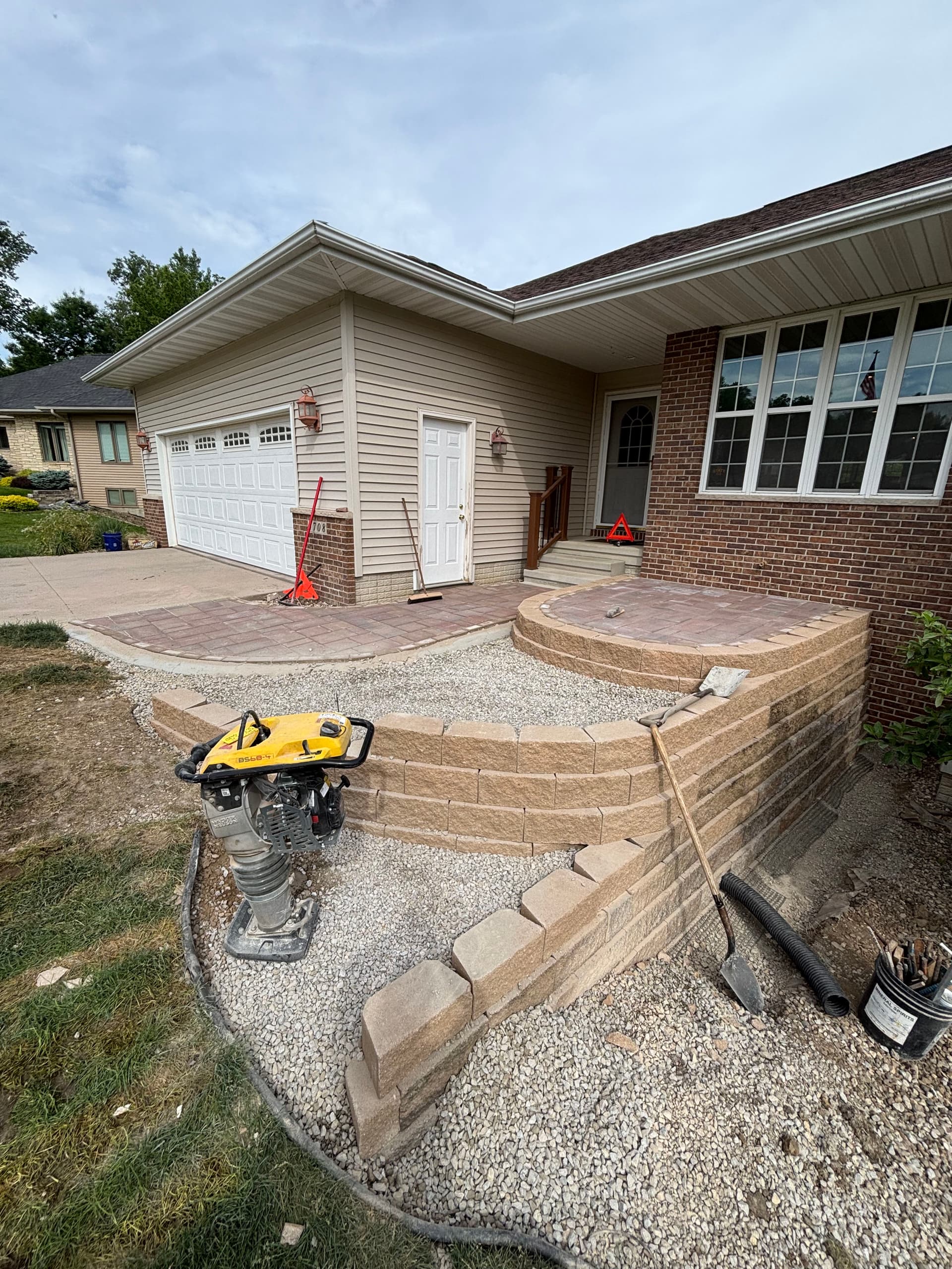 Gallery photos for Retaining Wall Rebuild and Paver Patio in Cedar Rapids: Image #3